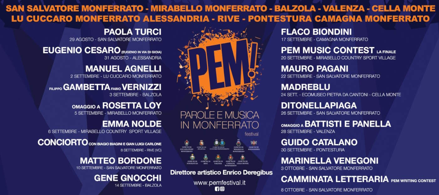 Al via il PeM: Festival con Paola Turci, Eugenio Cesaro e Manuel Agnelli