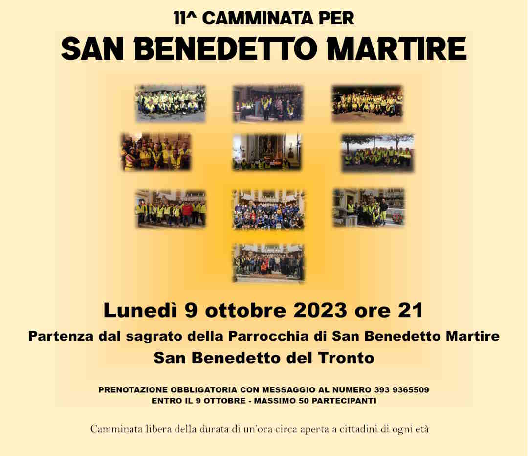 Camminata per San Benedetto Martire, il 9 ottobre l’11a edizione