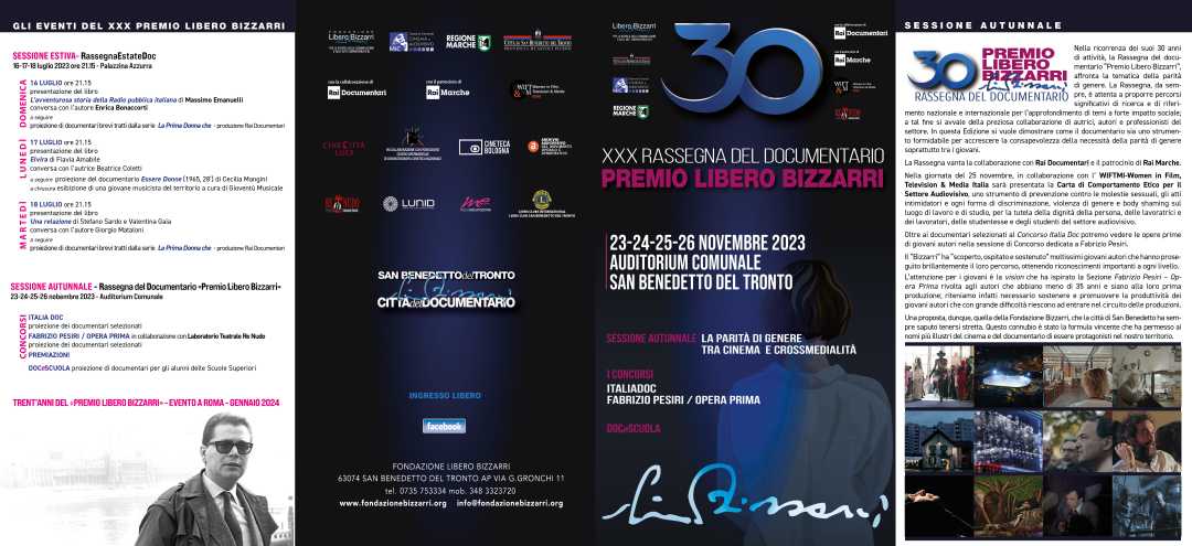 30a Rassegna del Documentario Libero Bizzarri, all’Auditorium dal 23 al 26 novembre