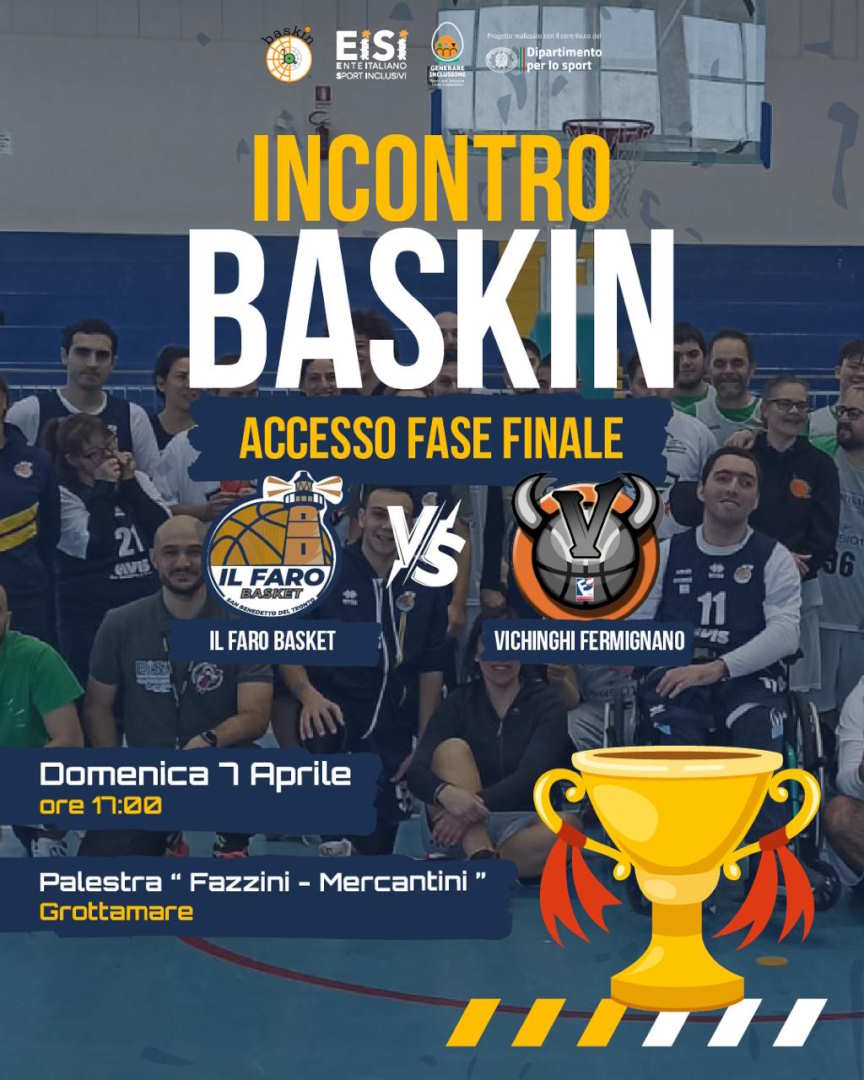 Sfida per le Final Four di Baskin tra “Il Faro” di San Benedetto e i “ Vichinghi” di Fermignano