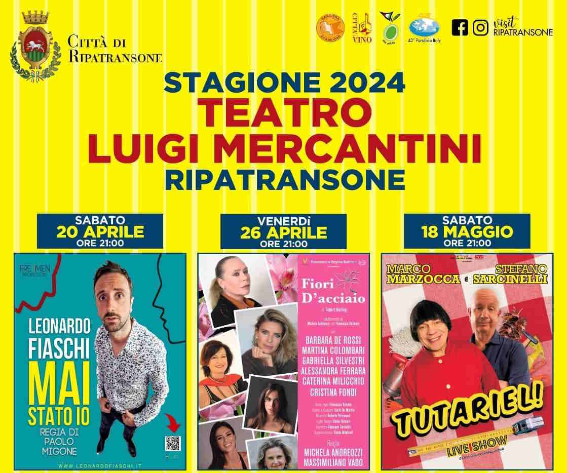 Al via la stagione di prosa 2024 del Teatro Luigi Mercantini, dal 20/04 al 01/06